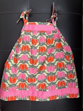 Hanna Andersson Colorful Mod Tulip Floral Dress with diaper cover NWT
